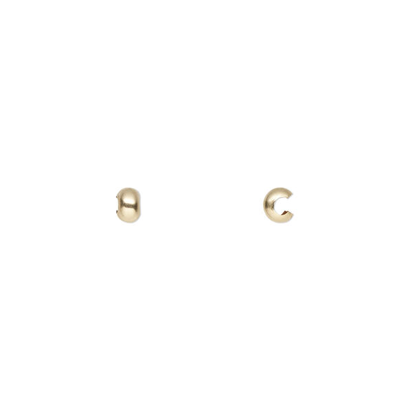 Crimp cover, 14Kt gold-filled, 3mm round. Sold per pkg of 10. image number 0