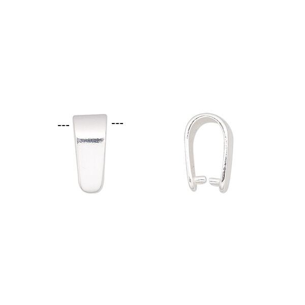 Bail, ice-pick, sterling silver, 12x5mm, 8mm grip length. Sold per pkg of 2. image number 0