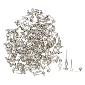 Pin back, locking, steel, 1/2 inch. Sold per pkg of 100.