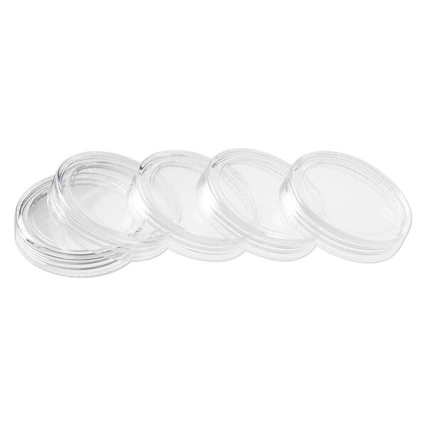 Organizer cap, Space Saver, plastic, clear, 1-1/2 inch round. Sold per pkg of 5. image number 0