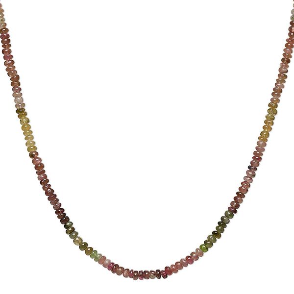 Multi-tourmaline 1pkg1, hand-cut rondelle bead natural 13 inch 3x1mm-4x3mm image number 0
