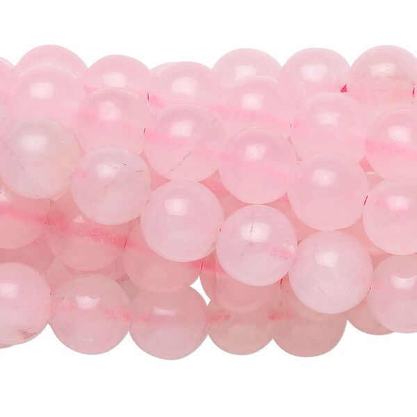 Bead, rose quartz (dyed), 8mm round, C grade, Mohs hardness 7. Sold per pkg of (10) 15-1/2" to 16" strands. image number 0