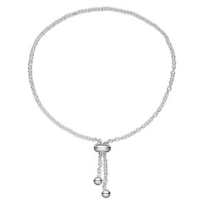 Chain 1pkg1 sterling silver cable, 1.9mm, adjustable 6-8.5 inch