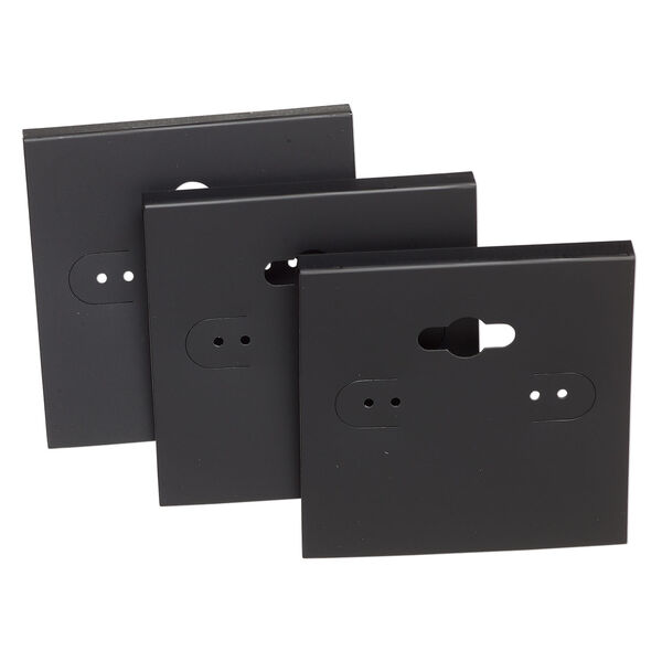 Earring card, PVC plastic, opaque black, 2x2 inch square. Sold per pkg of 100. image number 2