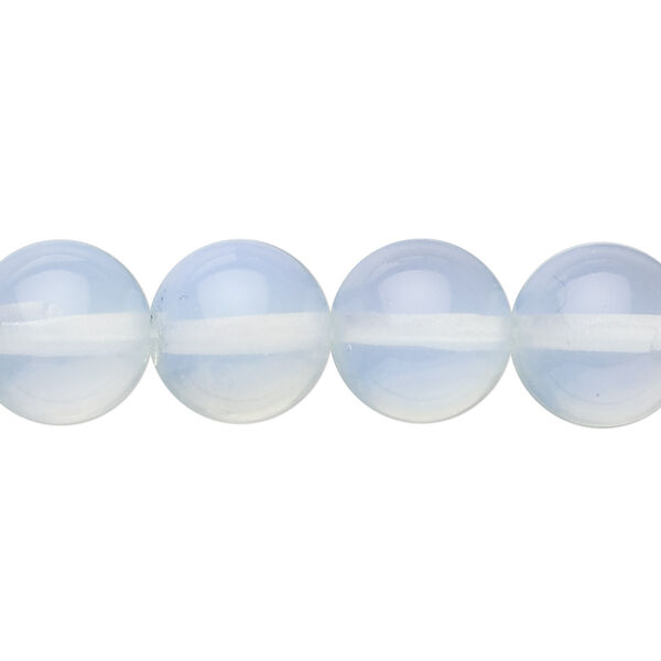 Bead, sea "opal" (glass), translucent, 12mm round. Sold per 15-1/2" to 16" strand. image number 0