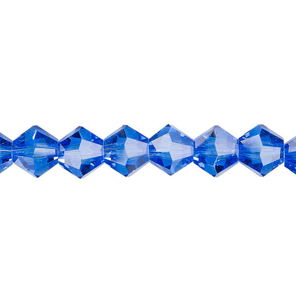 Bead 1pk transparent medium blue, Celestial Crystal® 8mm bicone 15.5-16 inch image number 0