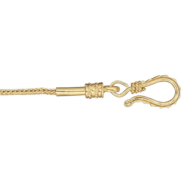 Chain, gold-finished sterling silver, 1.3mm round foxtail, 18 inches with hook clasp. Sold individually. image number 0