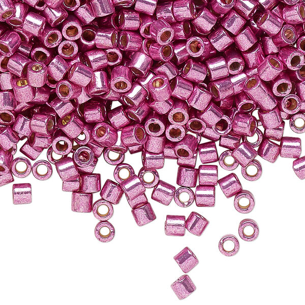 Seed bead, Delica®, glass, pkg/250g, #8 round, Duracoat® opaque galvanized dusty orchid (DBL-1848). image number 0