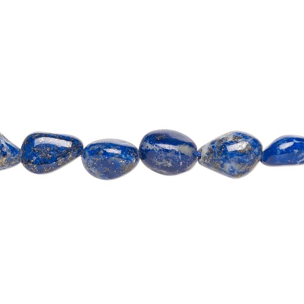 Lapis lazuli 1pkg1, hand-cut pebble bead natural 14 inch medium image number 0