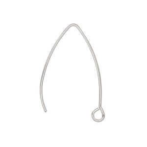 Ear wire 1pkg20, 30mm marquise / open loop, 20 gauge stainless steel 10 pair