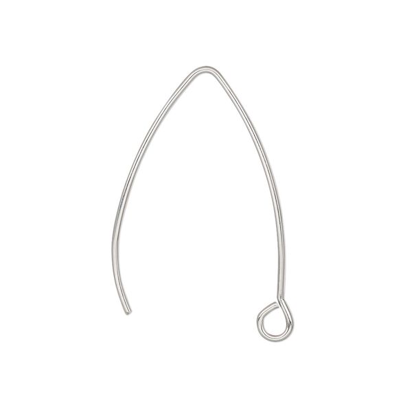 Ear wire 1pkg20, 30mm marquise / open loop, 20 gauge stainless steel 10 pair image number 0
