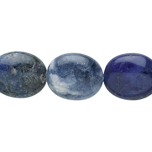 Bead, sodalite (natural), 16x14mm puffed oval, B grade, Mohs hardness 5 to 6. Sold per 15-1/2" to 16" strand. image number 0