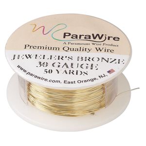 Wire, ParaWire™, brass, jeweler's bronze, round, 30 gauge. Sold per 50-yard spool.