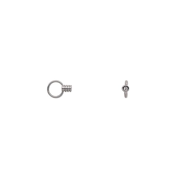 Crimp end, gunmetal-plated brass, 2.5x1.5mm tube with loop, 0.5mm inside diameter. Sold per pkg of 10. image number 0