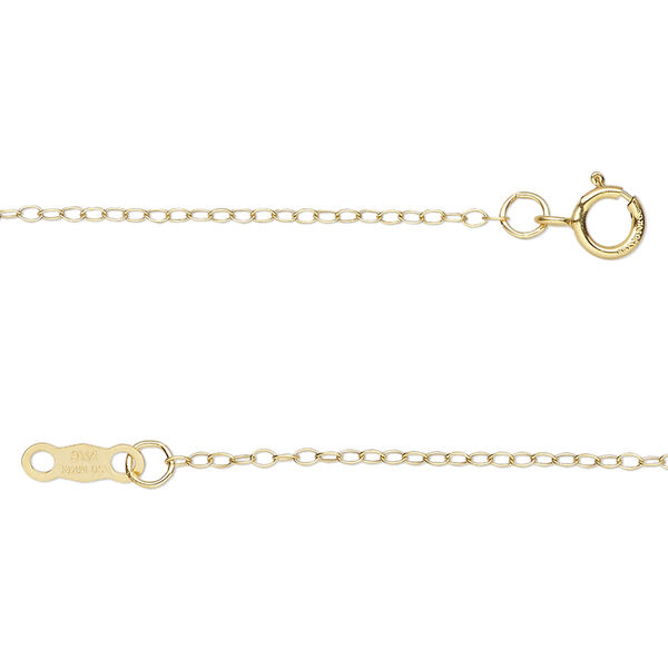 Chain 1pkg1 Gossamer™, 14Kt gold-filled, 1.2mm cable, 16 inches with springring clasp. image number 0