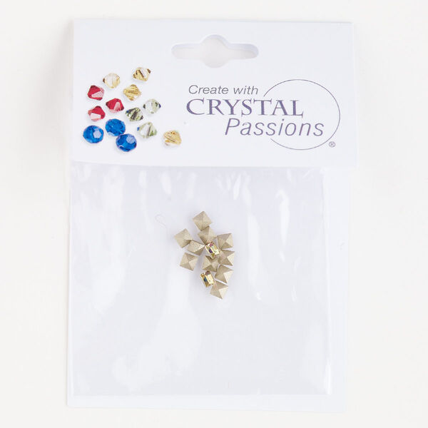 Fancy stone 12pk crystal luminous green foil back, Crystal Passions® 3mm square 4428 image number 0