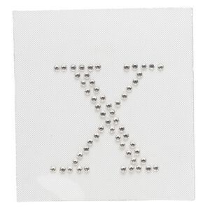 Iron-on transfer 1pk crystal clear, Preciosa Czech crystal 35.5x33.5mm "X"