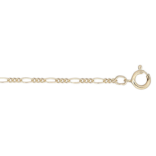 Chain, 12Kt gold-filled, 1.5mm oval figaro, 20 inches with springring clasp. Sold individually. image number 0