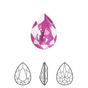 Fancy stone 48pk crystal orchid ignite LacquerPRO, Swarovski® 18x13mm pear 4320