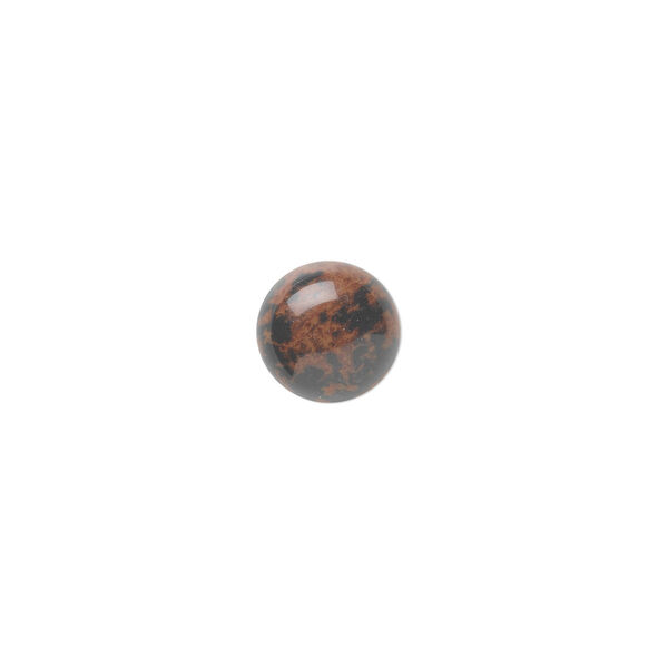 Cabochon, mahogany obsidian (natural), 8mm calibrated round, B grade, Mohs hardness 5 to 5-1/2. Sold per pkg of 6. image number 0