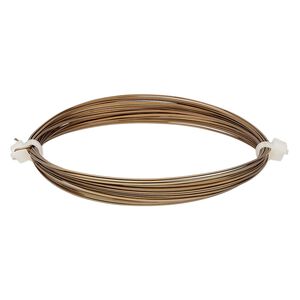 Wire, Beadalon®, antique brass-finished copper, half-hard, square, 24 gauge. Sold per 4-meter section.