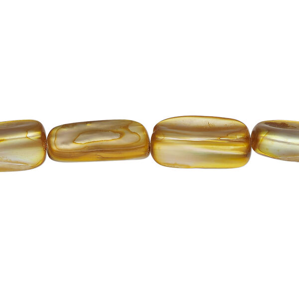 Mother-of-pearl shell 1pkg1, stick bead 15 inch burnt umber 14x5mm-15x9mm image number 0