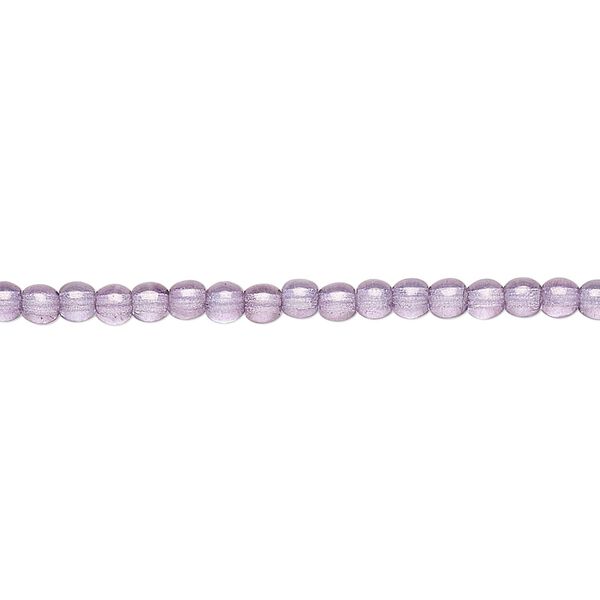 Bead, Czech glass druk, translucent lilac luster, 3mm round. Sold per 15-1/2" to 16" strand. image number 0
