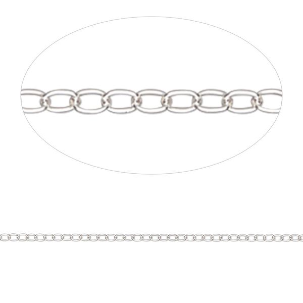 Chain, Gossamer™, sterling silver, 1mm round cable. Sold per 50-foot spool. image number 0