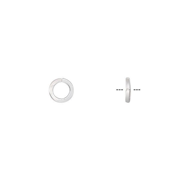 Jump ring, sterling silver, 6mm round square wire, 4mm inside diameter, 18 gauge. Sold per pkg of 50. image number 0
