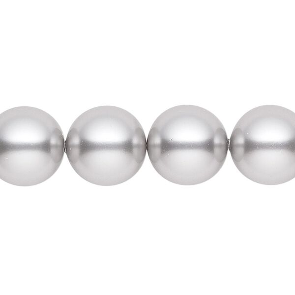 Pearl 100pk light grey, Crystal Passions® 12mm round 5810 image number 0