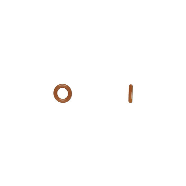 Component, Oh! Ring™, silicone, chocolate brown, 5mm round with 2.5mm hole. Sold per pkg of 500. image number 0