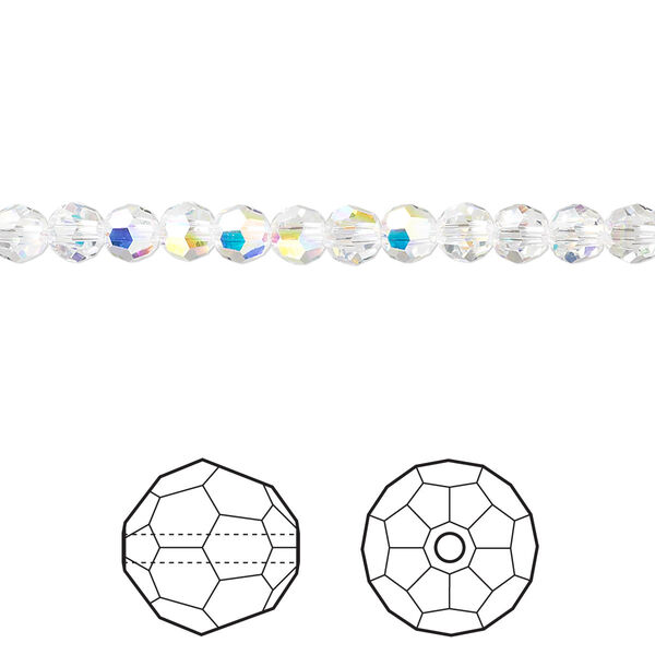 Bead 12pk crystal AB, Crystal Passions® 4mm round 5000 image number 0
