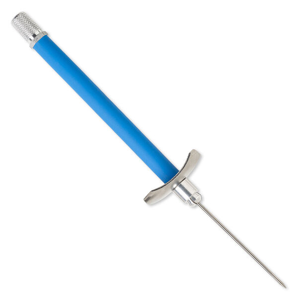 Soldering pick, rubber / aluminum / stainless steel / tungsten steel, blue, 4-3/4 x 1-1/3 inches with 3-1/2 inch pick. Sold per 3-piece set. image number 0