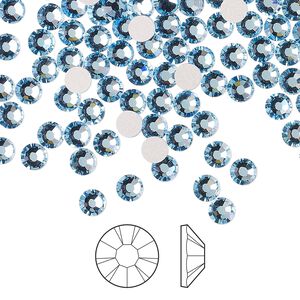 Flat back 144pk aquamarine foil back, Preciosa MAXIMA Czech crystal rhinestone 3.8-4mm chaton rose round SS16