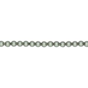 Pearl 100pk powder green, Crystal Passions® 3mm round 5810