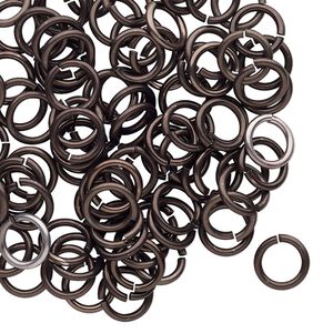 Jump ring, anodized tempered aluminum, brown, 8mm round, 5.6mm inside diameter, 17 gauge. Sold per pkg of 100.