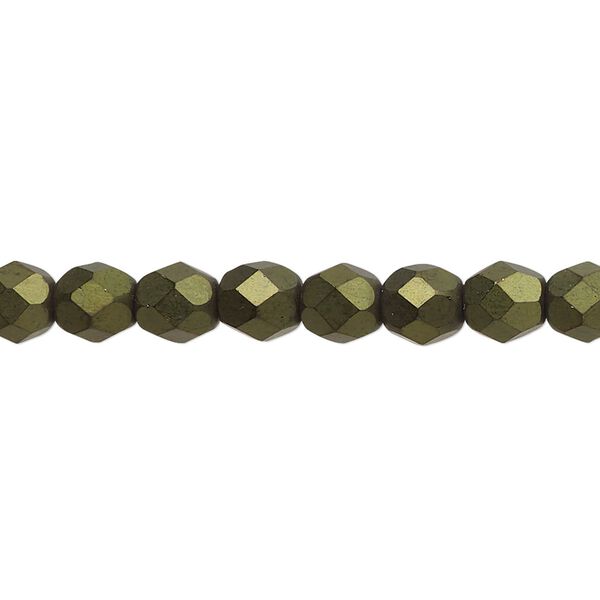 Czech fire-polished glass 1pkg1, faceted round 6mm copper finish matte black red luster 15.5-16 inch strand. image number 0