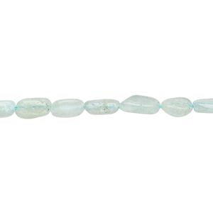 Aquamarine 1pkg1, hand-cut puffed oval bead 14 inch 6x4mm-9x5mm