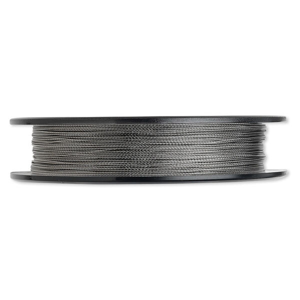 Beading wire, Tigertail™, nylon-coated stainless steel, clear, 3 strand, 0.015-inch diameter. Sold per 100-foot spool. image number 0