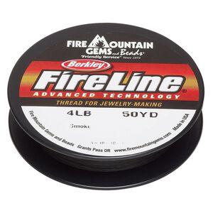 Thread, Berkley® FireLine®, gel-spun polyethylene, smoke, 0.13mm diameter 4-fiber braid, 4-pound test. Sold per 50-yard spool.