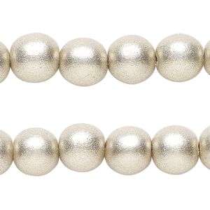 Taiwanese cheesewood 1pkg2, hand-cut painted round bead 15.5-16 inch metallic platinum 10mm