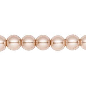 Bead, crystal pearl, champagne, 8mm round. Sold per pkg of (2) 15-1/2" to 16" strands, approximately 100 beads.