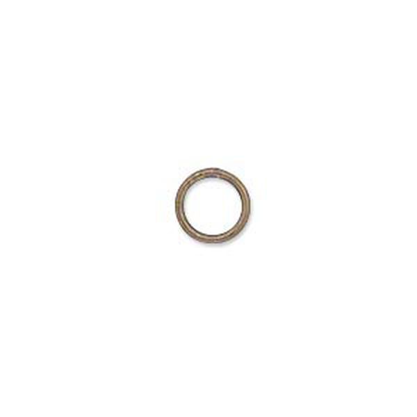 Jump ring, antique gold-plated brass, 8mm soldered round, 6.2mm inside diameter, 18 gauge. Sold per pkg of 100. image number 0