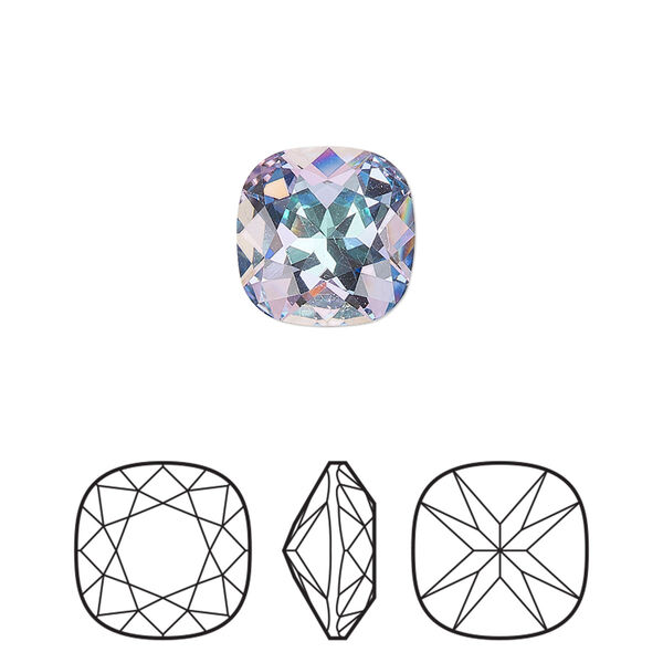 Fancy stone 144pk crystal vitrail light foil back, Preciosa MAXIMA Czech crystal rhinestone 12mm cushion square image number 0