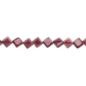 Garnet 1pkg1, hand-cut faceted diamond bead 15.5-16 inch 7x7mm-9x9mm
