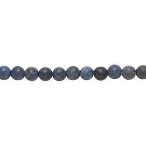 Dumortierite 1pkg1, matte round bead natural 8 inch 4mm