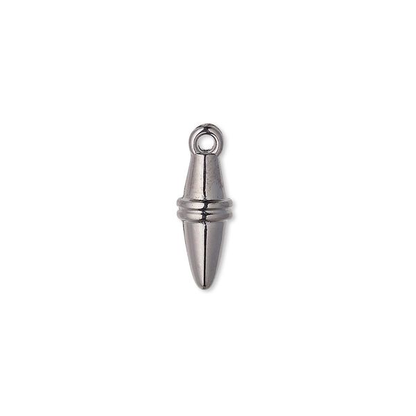 Drop, gunmetal-coated plastic, 15x6mm double cone. Sold per pkg of 6. image number 0