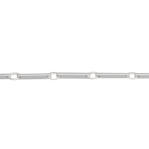 Chain, silver-plated brass, 2mm bar. Sold per pkg of 5 feet. image number 0