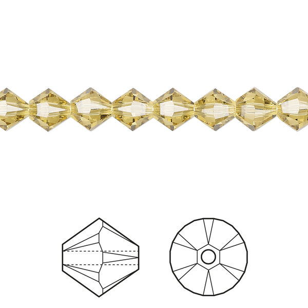 Bead 1pkg360 dark jonquil, Swarovski® ReCreated™ 6mm bicone 5328 image number 0