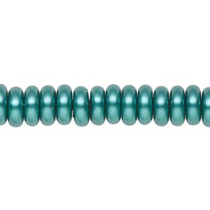 Pearl 1pk teal, Celestial Crystal® 8x3mm rondelle 15.5-16 inch